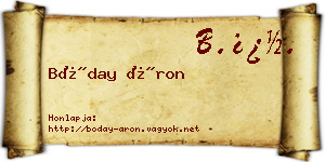 Bóday Áron névjegykártya
